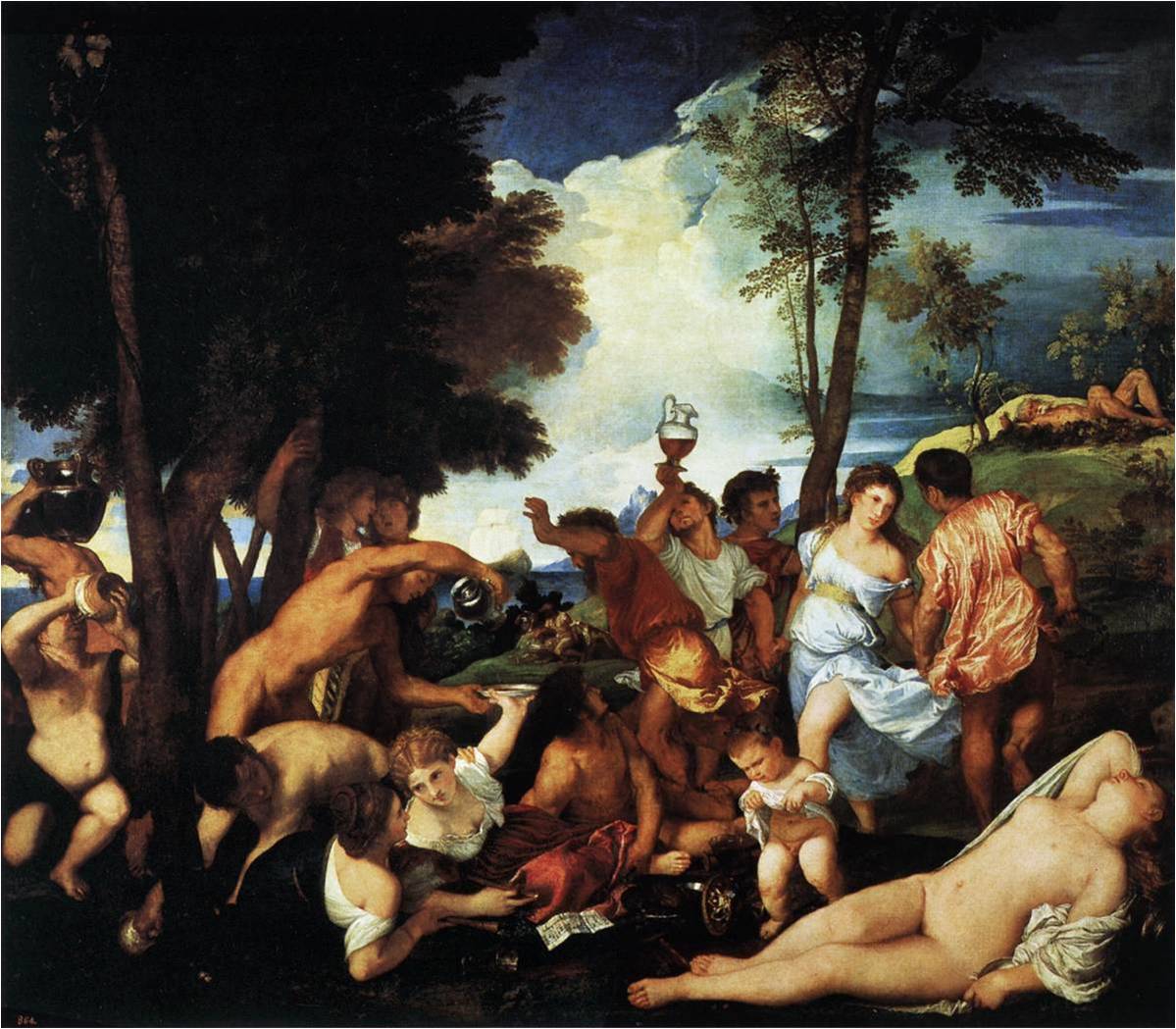 The Bacchanal of the Andrians CRISP painting - Titian The Bacchanal of the Andrians CRISP art painting